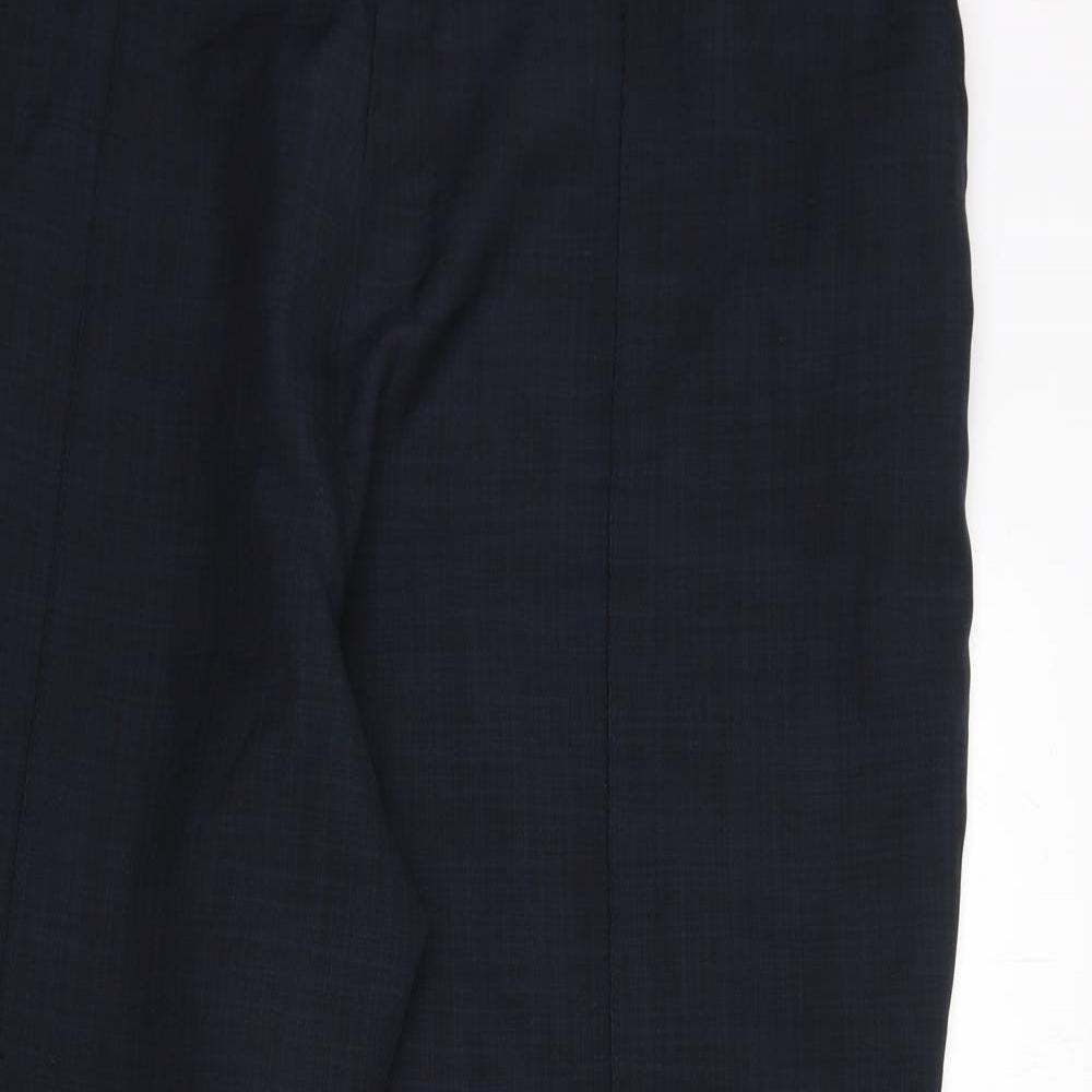 Classic Womens Blue Polyester Trousers Size 22 L24 in Regular - Pleat Front
