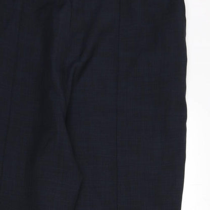Classic Womens Blue Polyester Trousers Size 22 L24 in Regular - Pleat Front