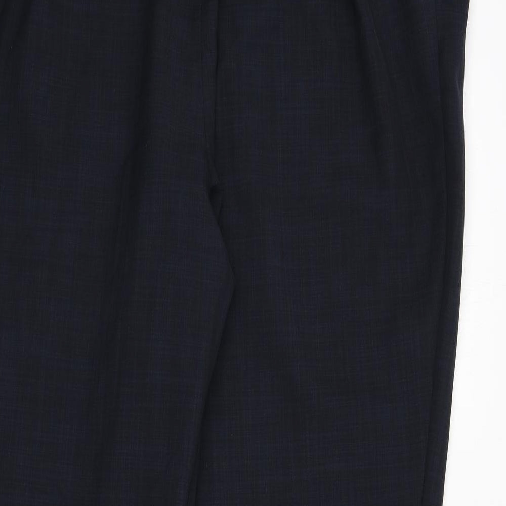 Classic Womens Blue Polyester Trousers Size 22 L24 in Regular - Pleat Front
