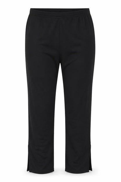 Boohoo Womens Black Polyester Trousers Size 20 L31 in Regular - Split on Hems, Ribbed