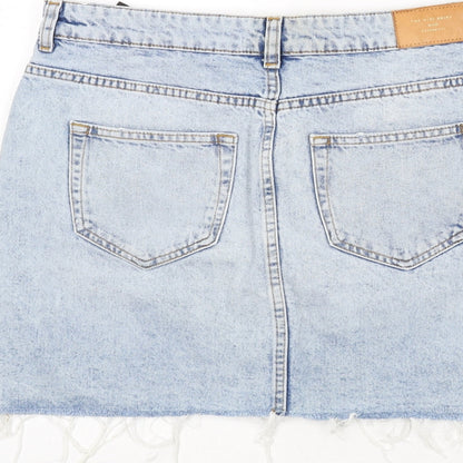 Womens UK Size L Zara A-Line Denim Skirt