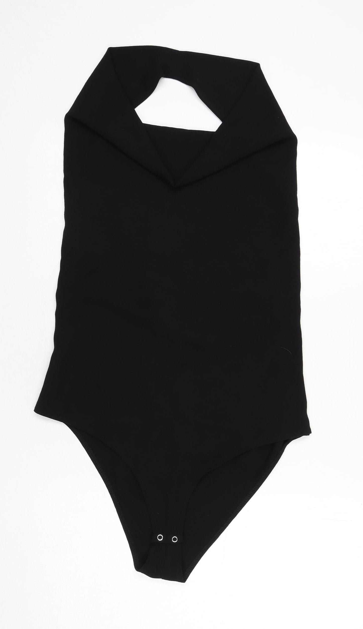 Zara Womens Black Polyester Bodysuit One-Piece Size L Snap - Backless