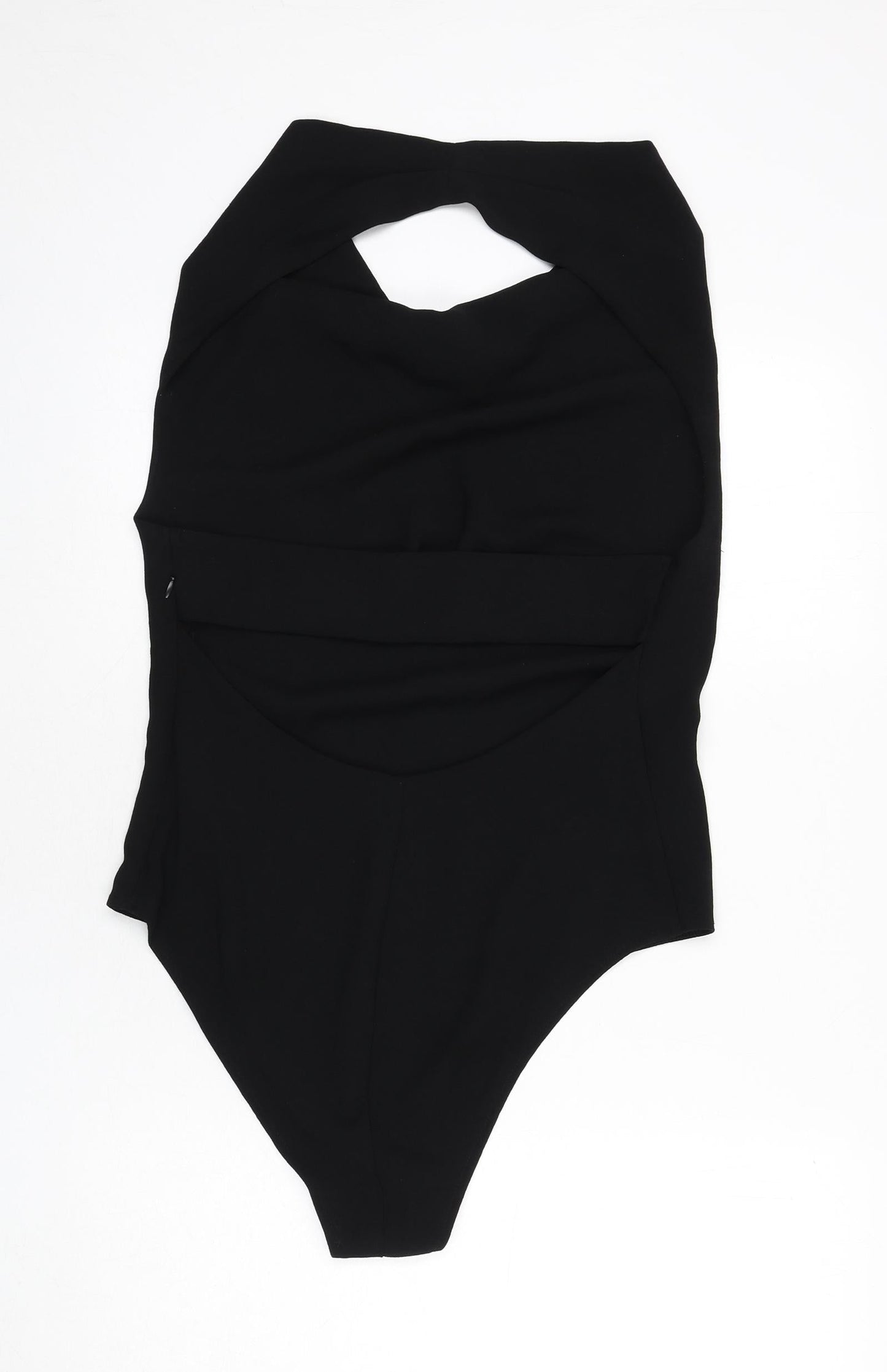 Zara Womens Black Polyester Bodysuit One-Piece Size L Snap - Backless