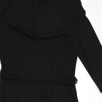 Dorothy Perkins Womens Blue Polyester A-Line Size 12 Collared Pullover - Belt Included