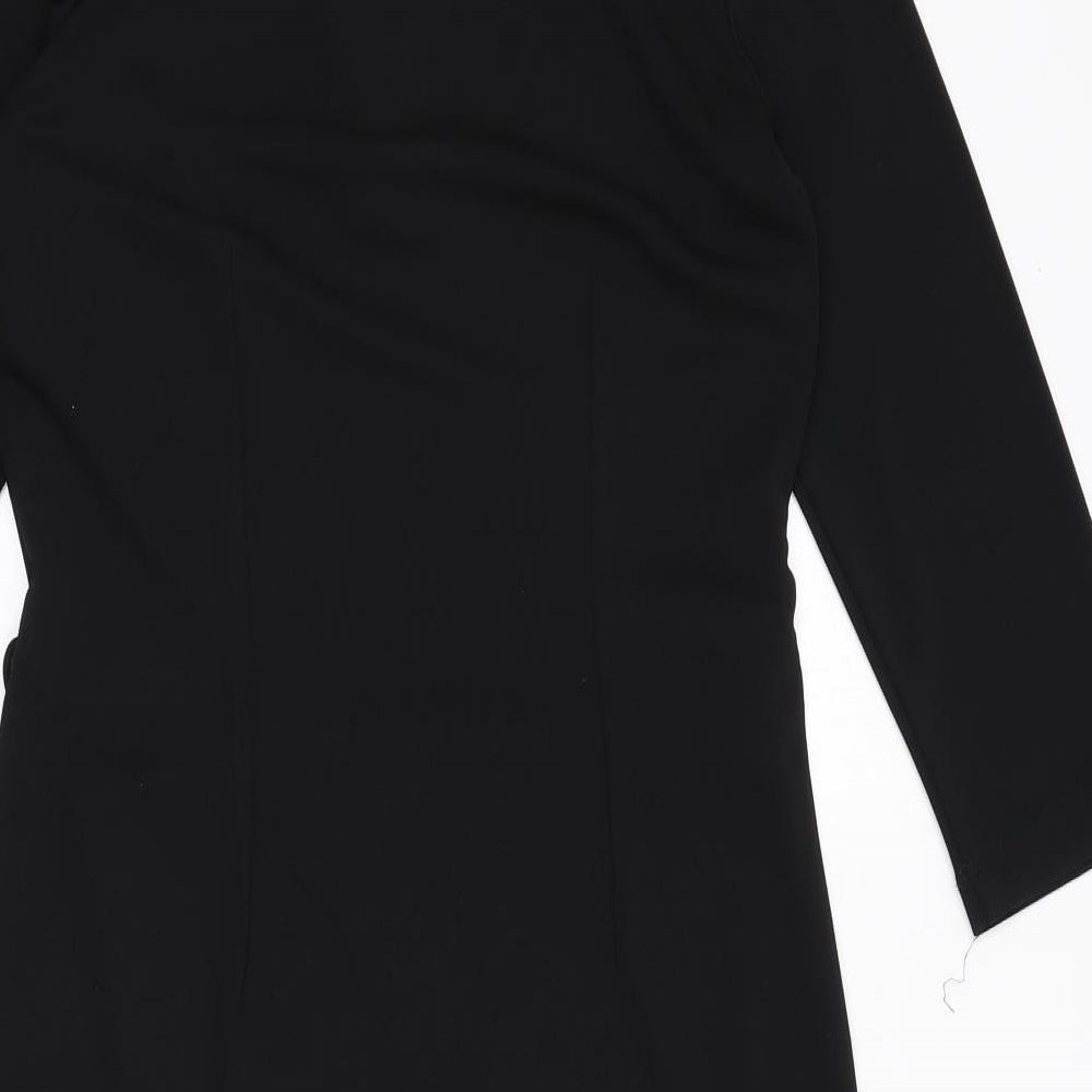 Dorothy Perkins Womens Blue Polyester A-Line Size 12 Collared Pullover - Belt Included