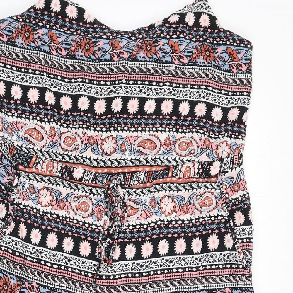 New Look Womens Multicoloured Geometric Viscose Romper One-Piece Size 12 L12 in Zip