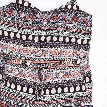 New Look Womens Multicoloured Geometric Viscose Romper One-Piece Size 12 L12 in Zip