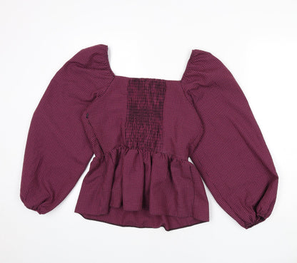 Womens UK Size 12 New Look Purple Basic Blouse