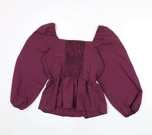Womens UK Size 12 New Look Purple Basic Blouse