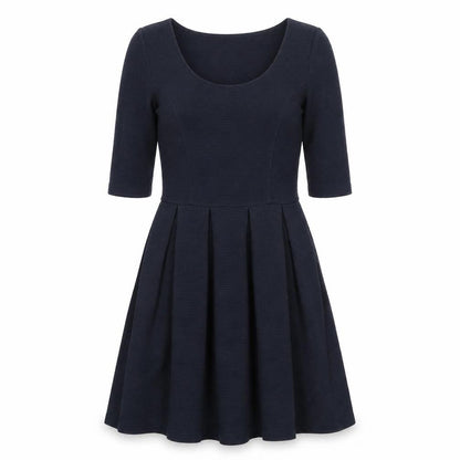 Jack Wills Womens Blue Cotton Fit & Flare Size 6 Scoop Neck Pullover - Ribbed
