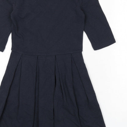 Jack Wills Womens Blue Cotton Fit & Flare Size 6 Scoop Neck Pullover - Ribbed