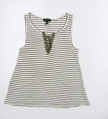 Womens UK Size M New Look Green Basic Tank