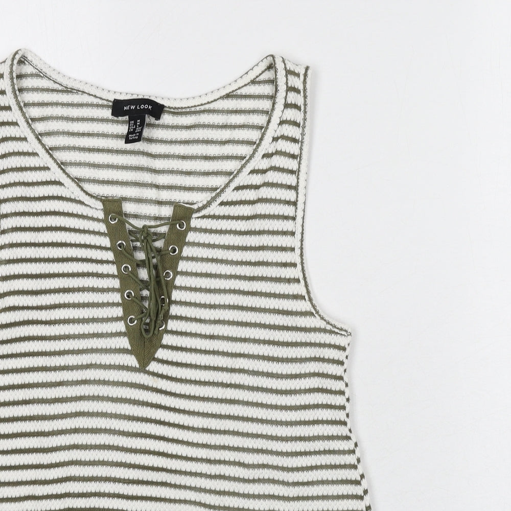 Womens UK Size M New Look Green Basic Tank