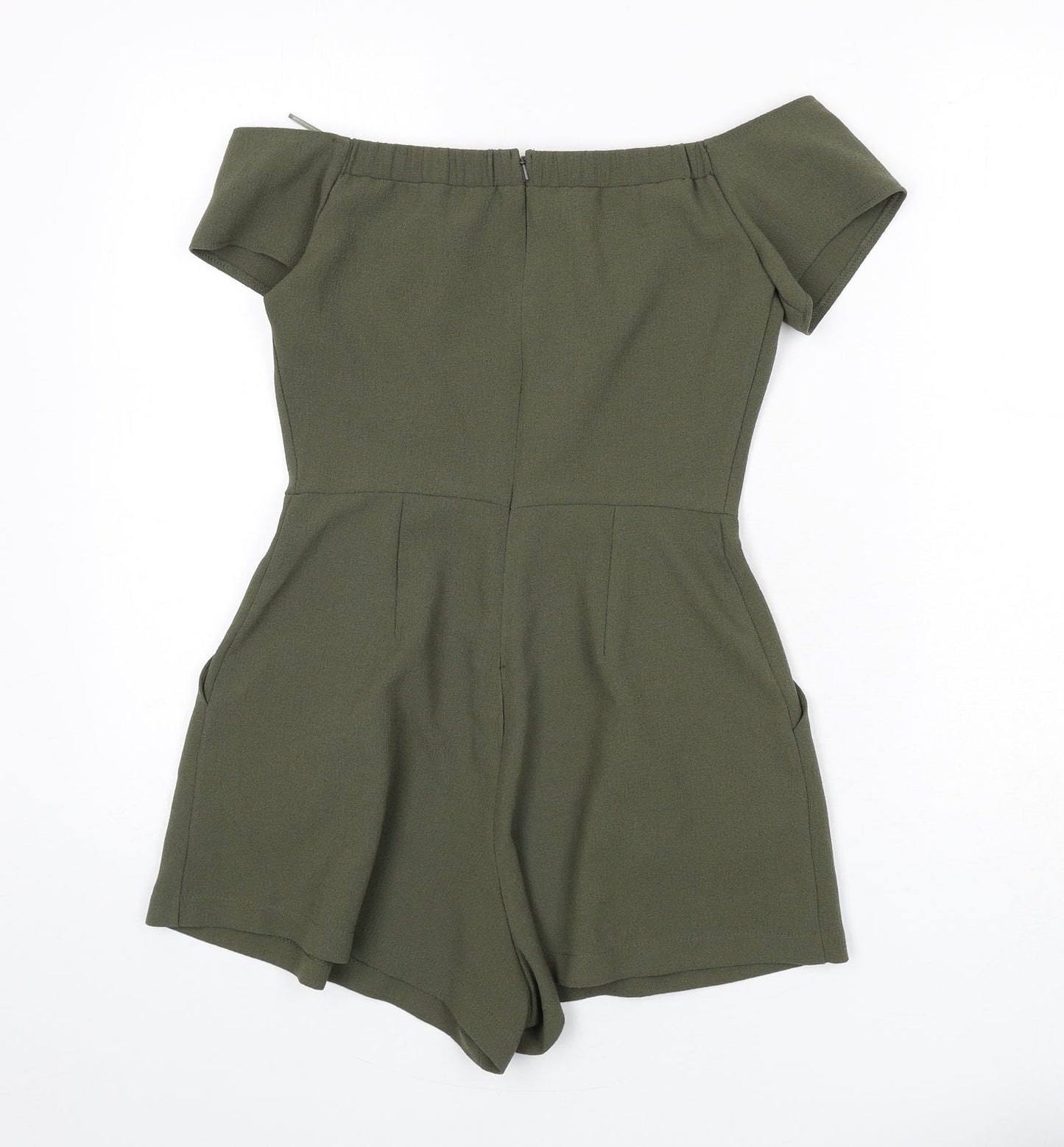 Love Womens Green Polyester Romper One-Piece Size S Zip