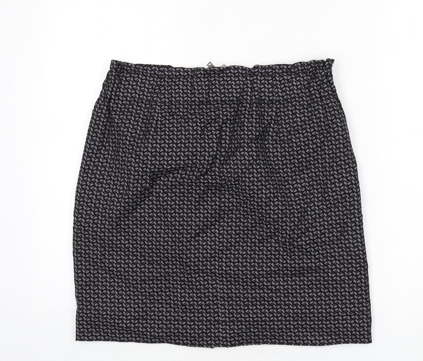 Gap Womens Black Geometric Viscose A-Line Skirt Size 12 Zip