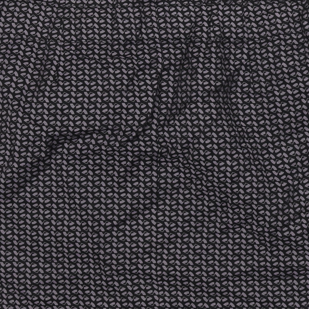 Gap Womens Black Geometric Viscose A-Line Skirt Size 12 Zip