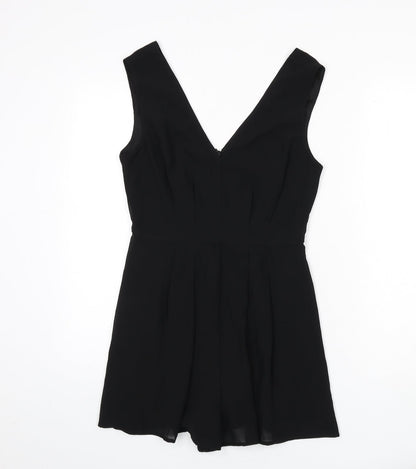New Look Womens Black Polyester Romper One-Piece Size 10 Zip