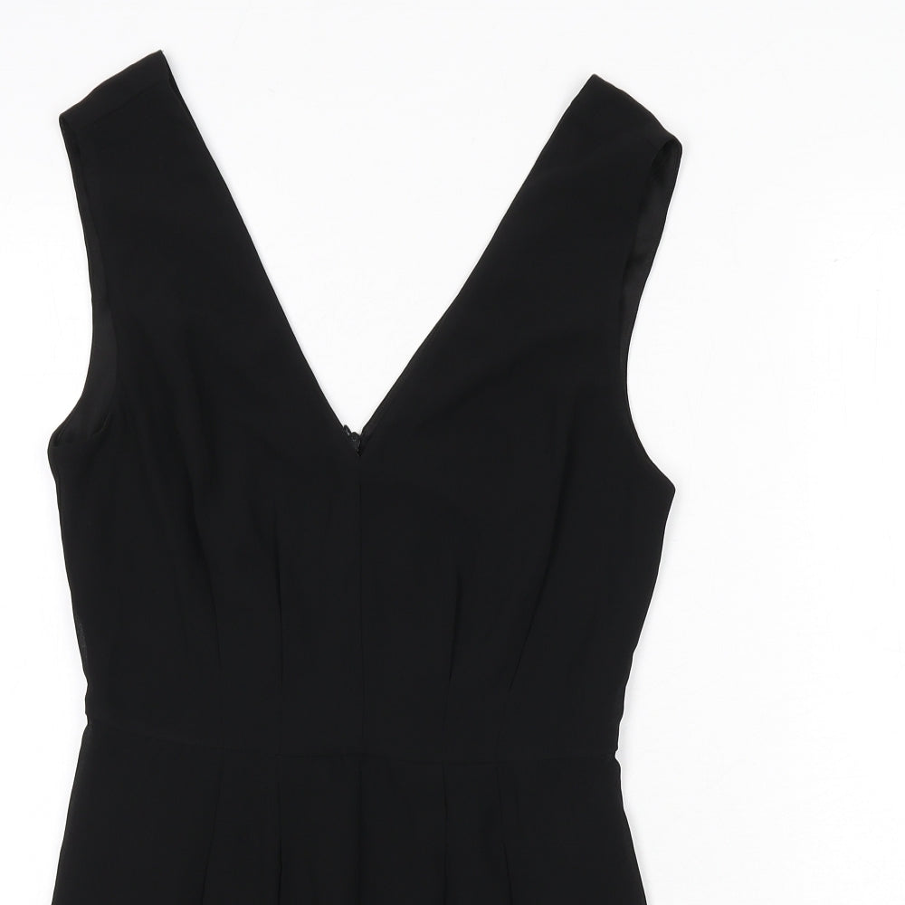 New Look Womens Black Polyester Romper One-Piece Size 10 Zip