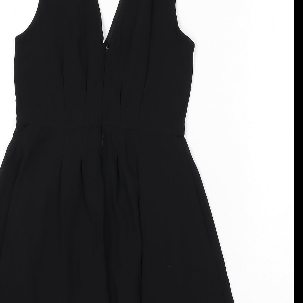 New Look Womens Black Polyester Romper One-Piece Size 10 Zip
