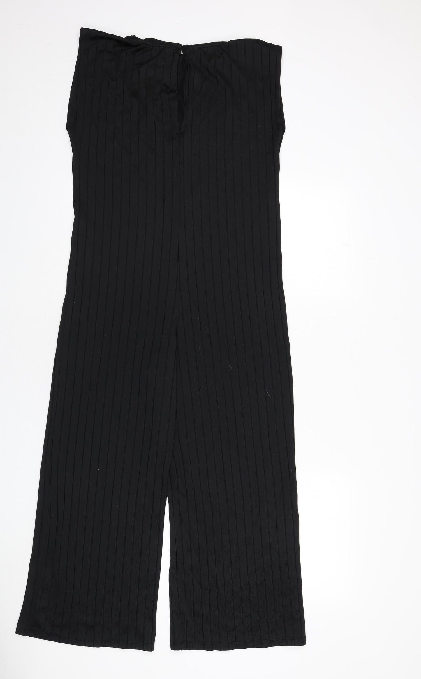 Zara Womens Black Polyester Jumpsuit One-Piece Size S L23 in Button - Ribbed