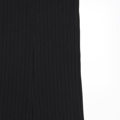 Zara Womens Black Polyester Jumpsuit One-Piece Size S L23 in Button - Ribbed