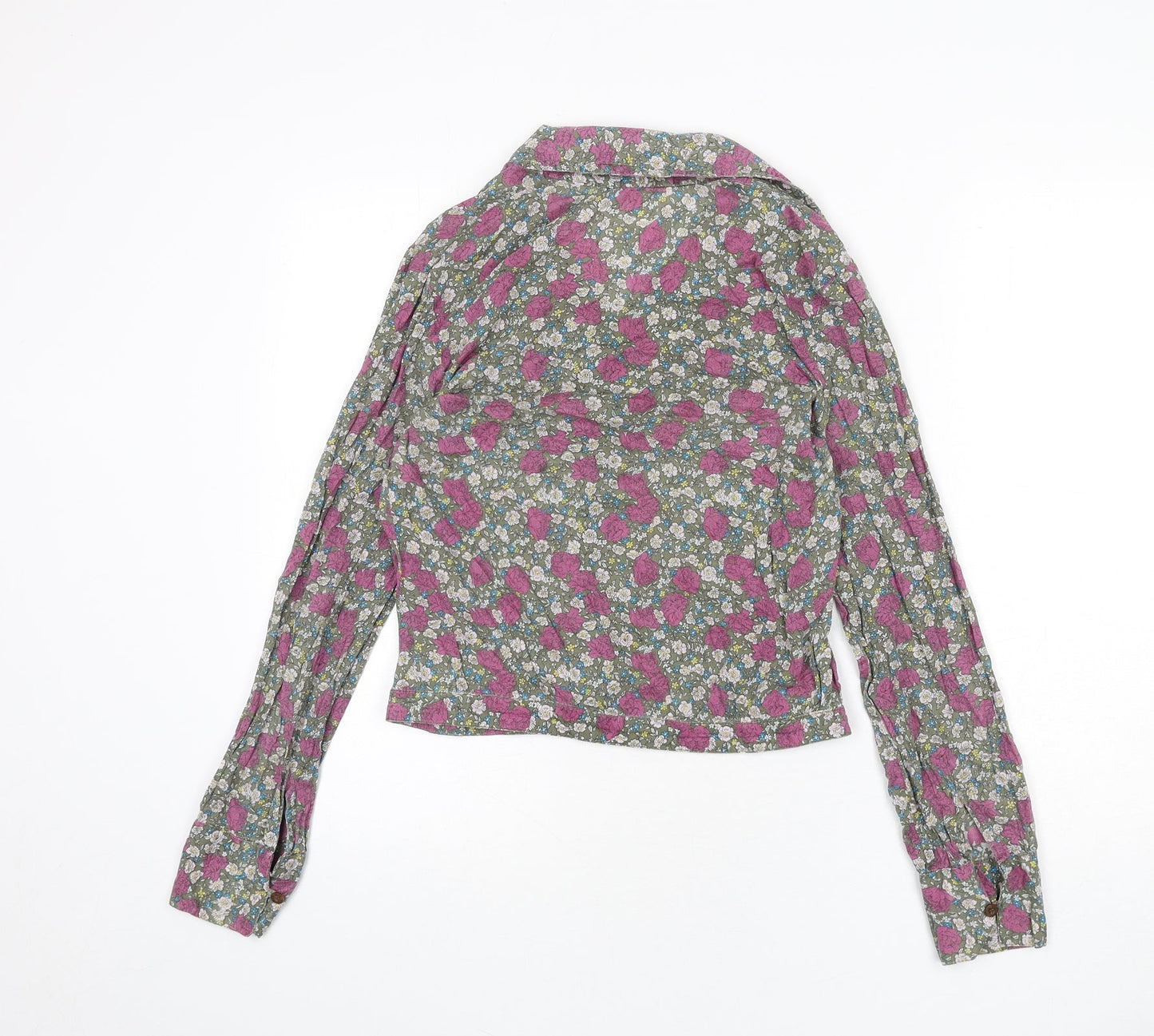 Womens UK Size S Mango Multicoloured Basic Button-Up