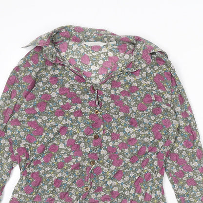 Womens UK Size S Mango Multicoloured Basic Button-Up