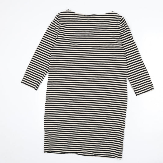 H&M Womens Black Polyester Sheath Size L Boat Neck Pullover