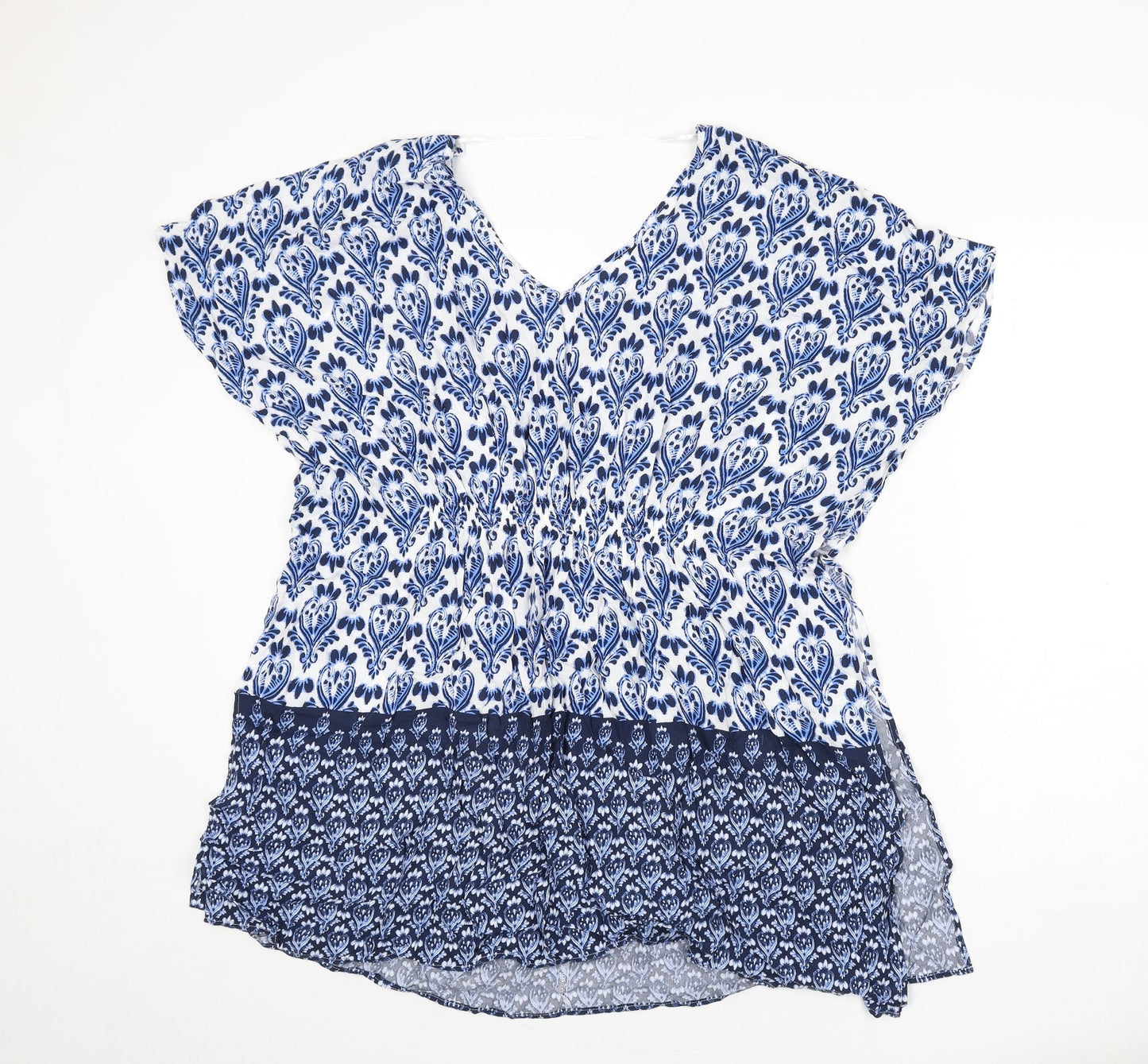 Marks and Spencer Womens Blue Geometric Viscose Cover Up Size S
