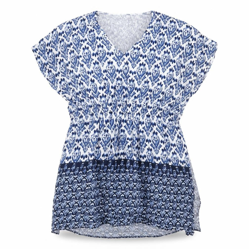 Marks and Spencer Womens Blue Geometric Viscose Cover Up Size S
