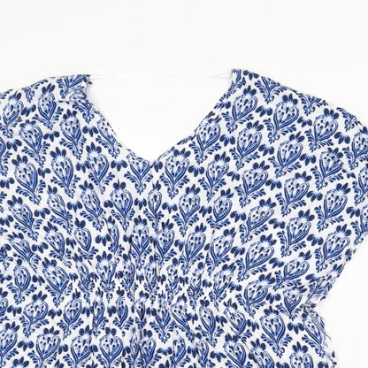 Marks and Spencer Womens Blue Geometric Viscose Cover Up Size S