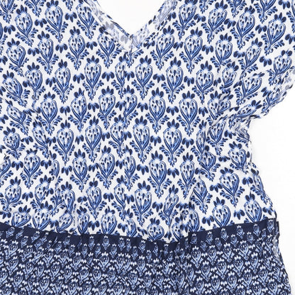 Marks and Spencer Womens Blue Geometric Viscose Cover Up Size S