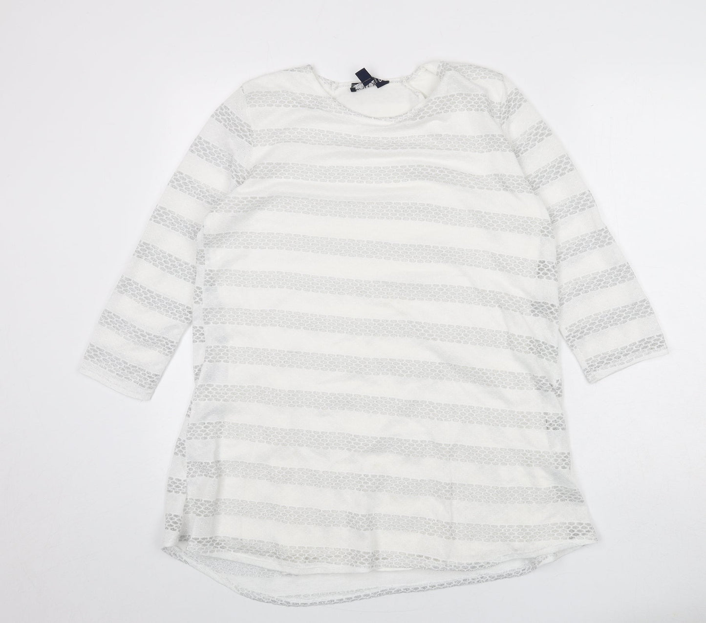Womens UK Size 12 Saloos White Basic T-Shirt