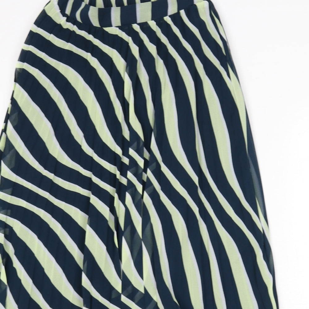 Marks and Spencer Womens Multicoloured Geometric Polyester Pleated Skirt Size 6