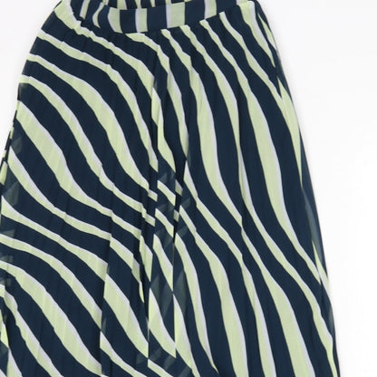 Marks and Spencer Womens Multicoloured Geometric Polyester Pleated Skirt Size 6