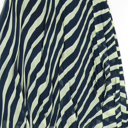 Marks and Spencer Womens Multicoloured Geometric Polyester Pleated Skirt Size 6