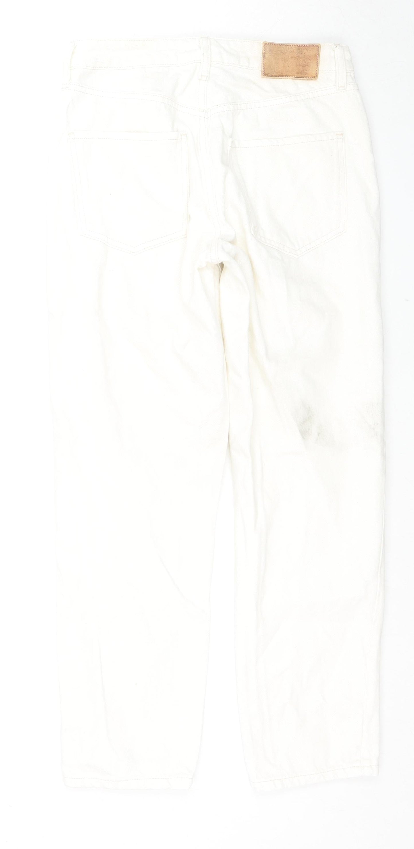 River Island Womens White Cotton Straight Jeans Size 6 L26 in Regular Zip