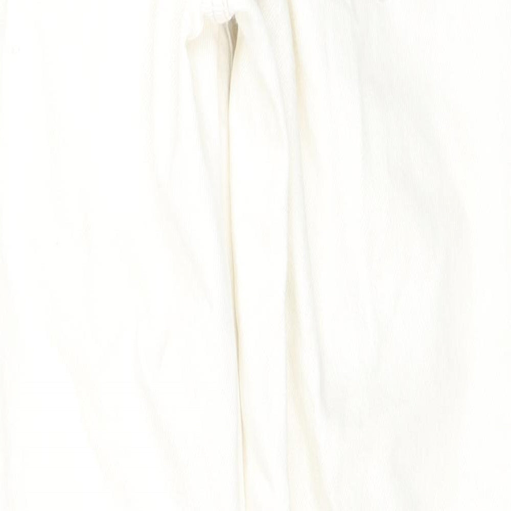 River Island Womens White Cotton Straight Jeans Size 6 L26 in Regular Zip