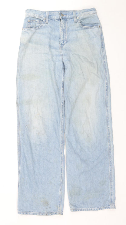 Uniqlo Womens Blue Cotton Bootcut Jeans Size 25 in L31 in Regular Zip