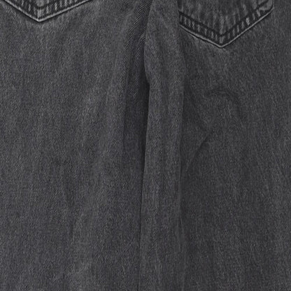 Topshop Womens Black Cotton Bootcut Jeans Size 26 in L28 in Regular Zip