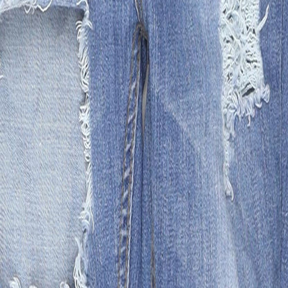 R&S Womens Blue Cotton Skinny Jeans Size 10 L26 in Regular Zip