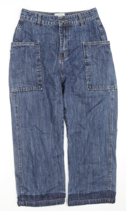 Epic Rare Womens Blue Cotton Cropped Jeans Size XS L21 in Regular Zip - Cargo Style