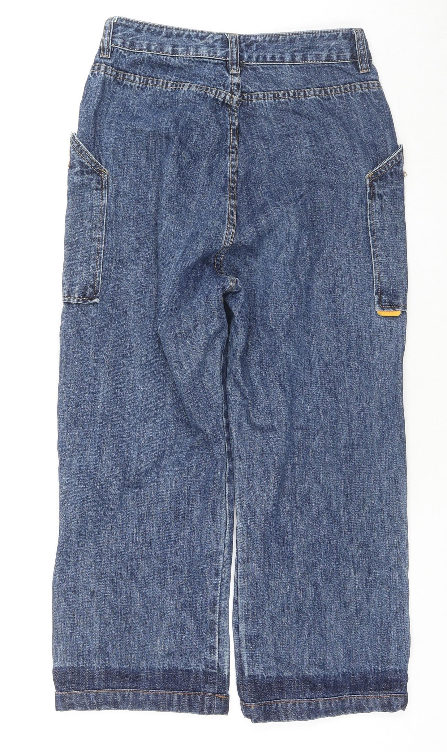 Epic Rare Womens Blue Cotton Cropped Jeans Size XS L21 in Regular Zip - Cargo Style
