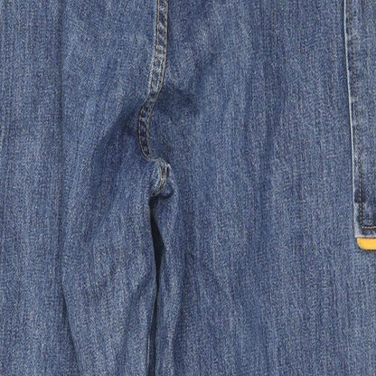 Epic Rare Womens Blue Cotton Cropped Jeans Size XS L21 in Regular Zip - Cargo Style
