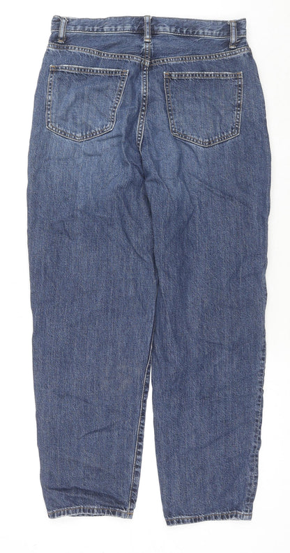 Uniqlo Womens Blue Cotton Straight Jeans Size 28 in L27 in Regular Zip