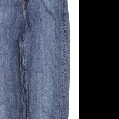 Uniqlo Womens Blue Cotton Straight Jeans Size 28 in L27 in Regular Zip