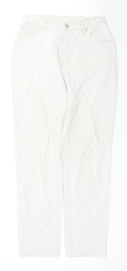 Womens UK Size 14 Marks and Spencer Regular Fit Straight Ivory Jeans