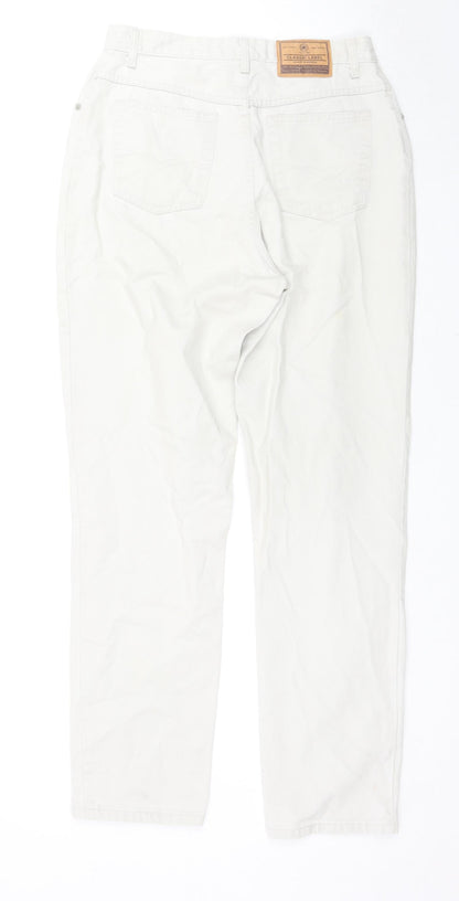Womens UK Size 14 Marks and Spencer Regular Fit Straight Ivory Jeans
