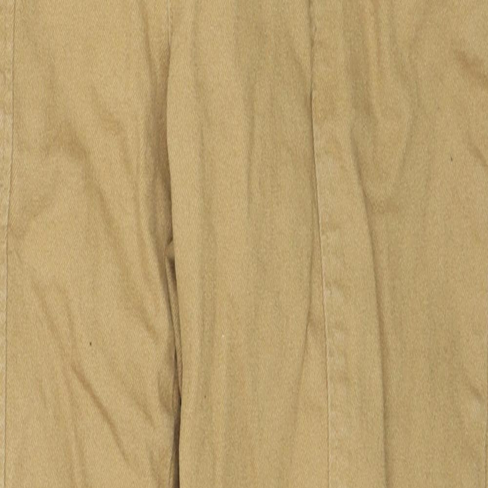 Who What Wear Womens Brown Cotton Tapered Jeans Size 28 in L25 in Regular Zip - Button Detail Belted
