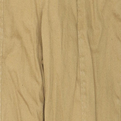 Who What Wear Womens Brown Cotton Tapered Jeans Size 28 in L25 in Regular Zip - Button Detail Belted